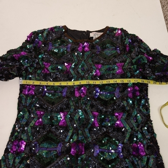 Vintage Talbot's Silk Sequin 80s Long Sleeve Blouse Sweater - Picture 8 of 10
